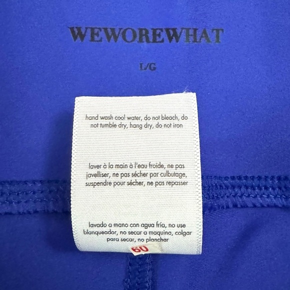 WeWoreWhat Sapphire Blue Bike Shorts Compression Stretchy 6" Inseam Large - Picture 4 of 16